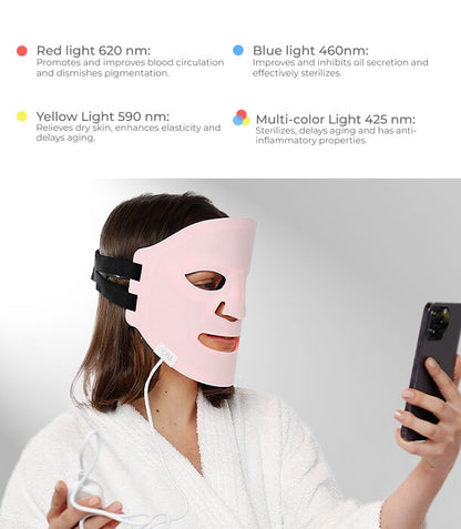 Complete Set: Light Therapy Mask, Remote, Stand, Cable, Manual
