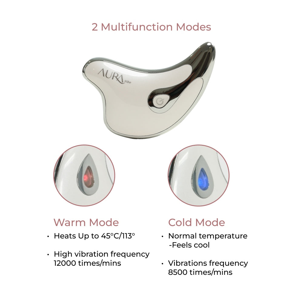 Aura Vibe Electric Gua Sha Massager targeting jawline